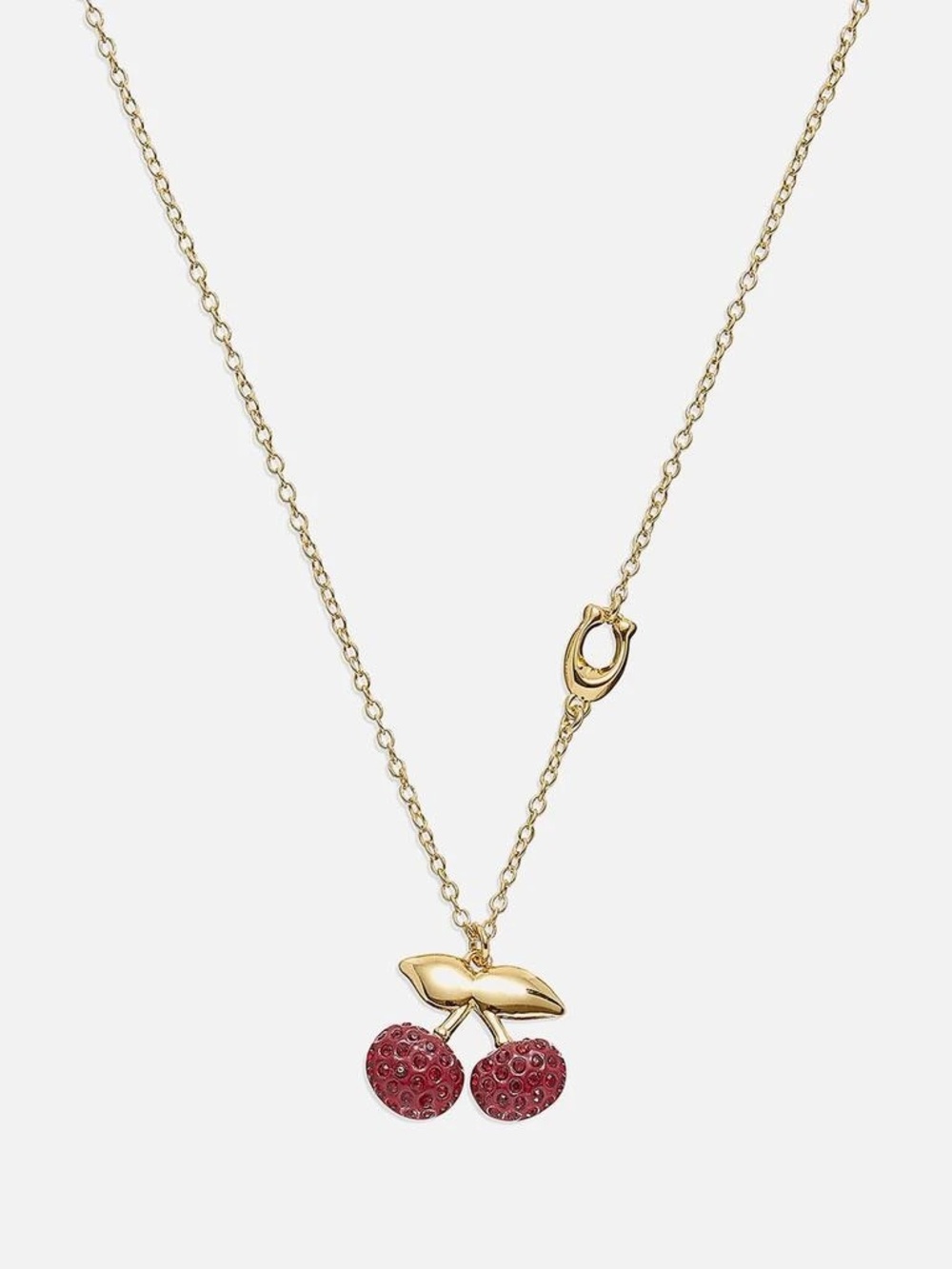 Coach Cherry Pave Pendant Necklace NWOT